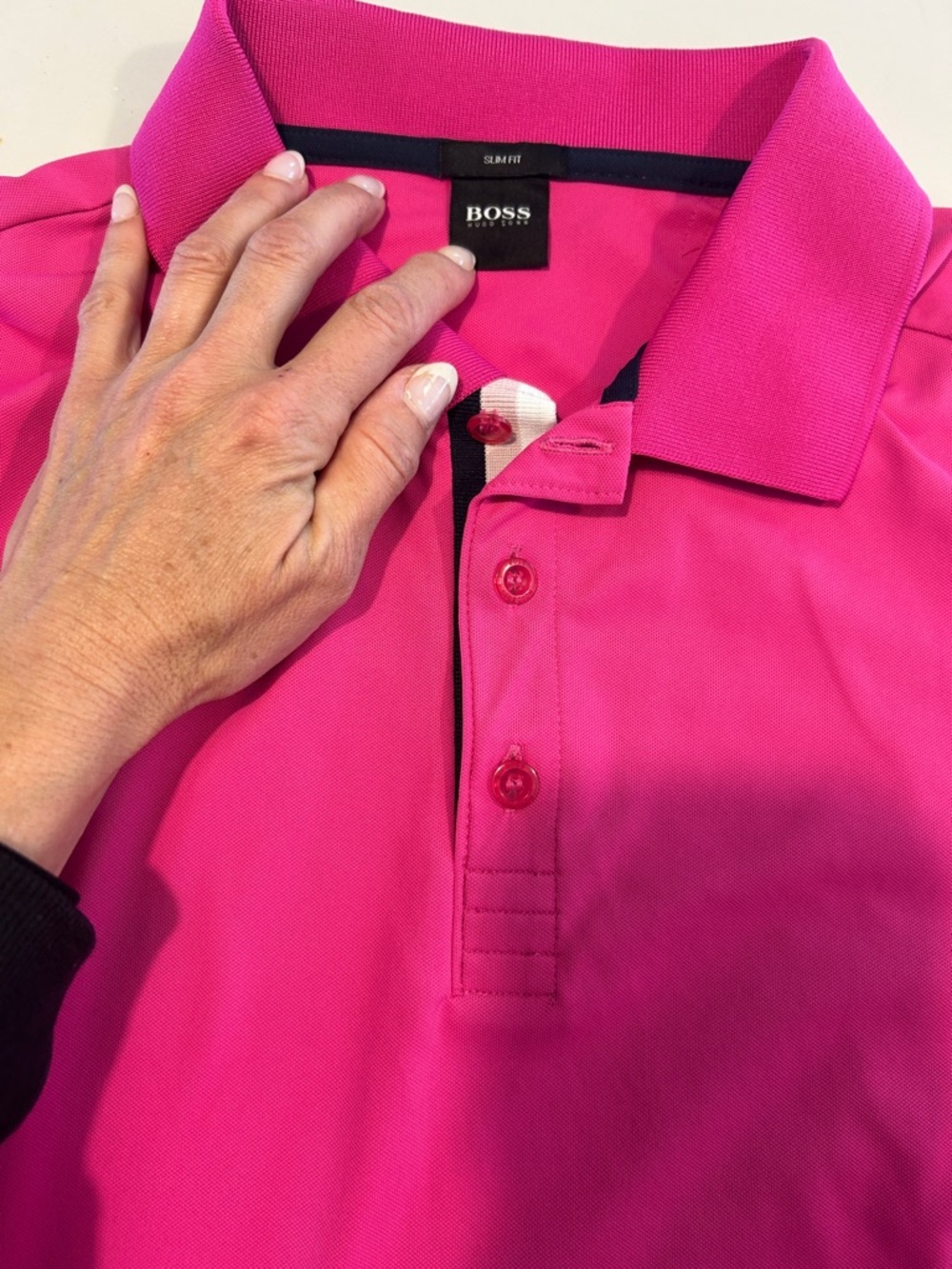 Hugo Boss Paddy Men's Pink Polo Shirt Collared, Slim Fit, Cotton, Size XXL - Picture 5 of 10
